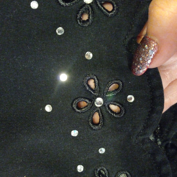 Bling eilet scalloped edge petal pushers 2x - Picture 4 of 4